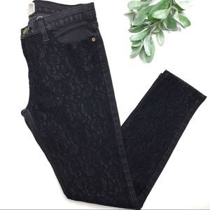 CURRENT/ELLIOTT |29 bonded black lace ankle skinny